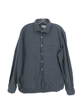 HARTFORD Alternative Paul Shirt 100% Cotton Mini Check Blue Gray Size XL